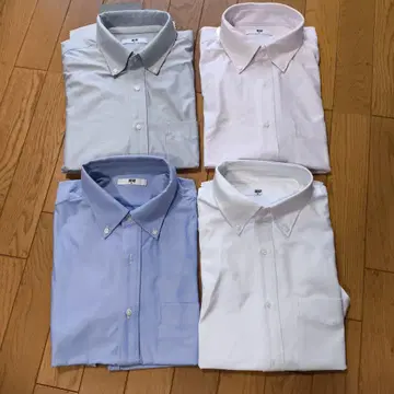 UNIQLO 유니클로 버튼 다운 반팔 커터 셔츠 XL 4장 세트 새상품급