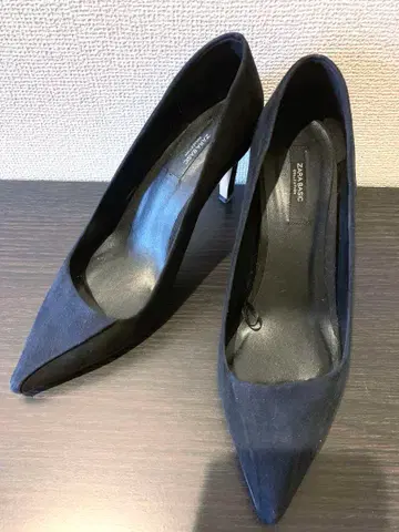 ZARA 자라 바이컬러 펌프스 38 네이비 블랙