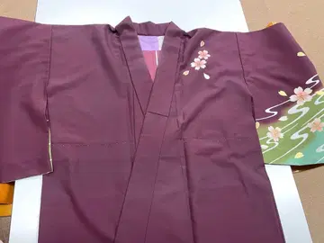 호몬기 벚꽃 무늬 보라색과 그린