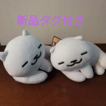 [미사용 새상품] 마슈못치 봉제 인형 하얀 고양이 2세트