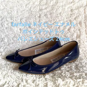 farfalle 네이비 에나멜 스틸레토 발레 슈즈