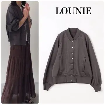 LOUNIE 그레이 블루종풍 가디건 루니 블루종 가디건