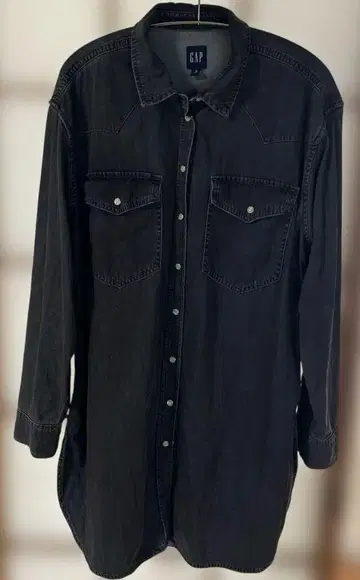 GAP 데님 튜닉 셔츠 M 블랙 중고