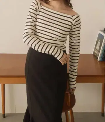 레이디 보더 티셔츠