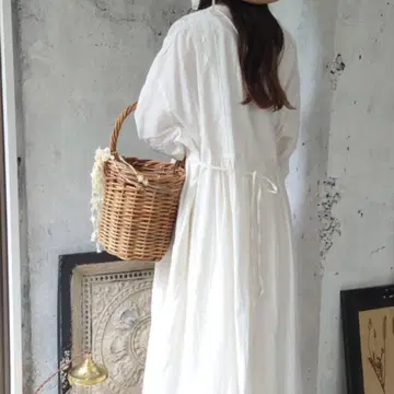 사만사 모스모스 뒷 리본 레이스 원피스