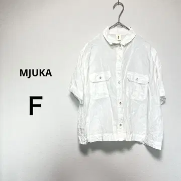 MJUKA 미유카 F 린넨 반팔 셔츠 블라우스 화이트