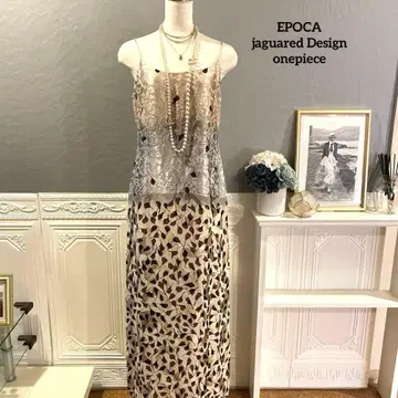 [ 6만 엔 ] EPOCA 자카드 플라워 로즈 디자인 맥시 원피스