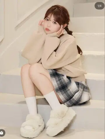 cherimi 퍼 샌들