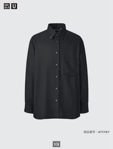 UNIQLO U 드레이프 셔츠 블랙 S