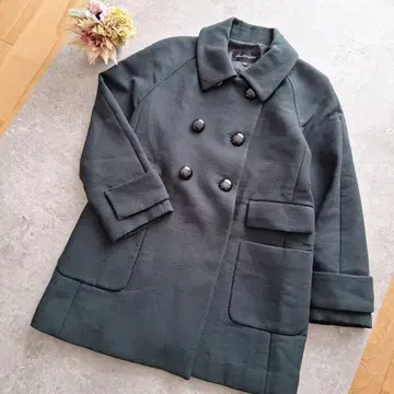 JILLSTUART 질스튜어트 피 코트 그린 레트로 모 93%