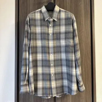 AURALEE 체크 무늬 긴팔 셔츠