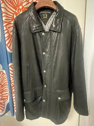 TOMMY HILFIGER 가죽 코트 블랙