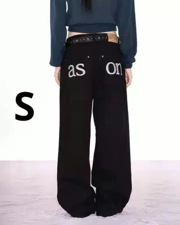 as'on ason 블랙 스트레이트 데님 팬츠