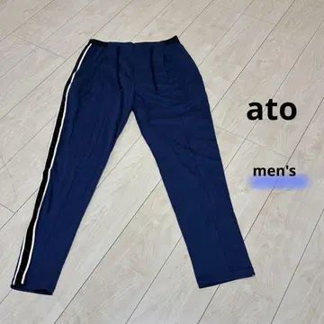 ato 네이비 사이드 스트라이프 조거 팬츠
