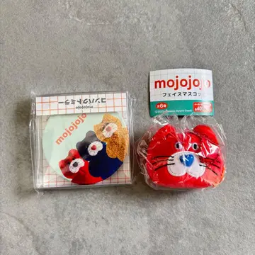 mojojojo 페이스 마스코트 컴팩트 거울 고양이 2종 세트