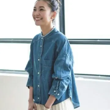 새상품급 블랑바스크 blanc basque 펄 버튼 데님 셔츠