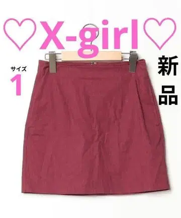 엑스걸 새상품 HOUNDSTOOTH SKIRT RED
