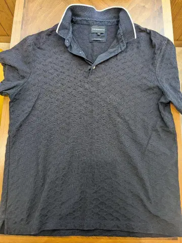 EMPORIO ARMANI 블랙 피케 셔츠
