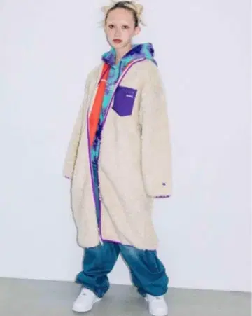 Champion X-girl 플리스 자켓 보아 크림