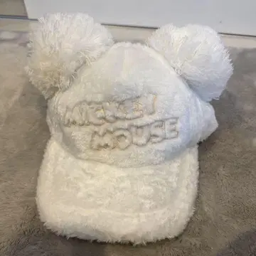 미키마우스 퍼 캡 58cm 화이트