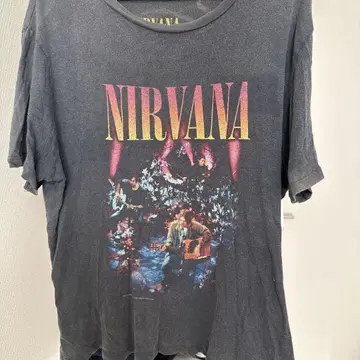 NIRVANA 그레이 프린트 T셔츠