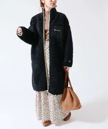 챔피언 X-girl 보아 플리스 자켓 블랙