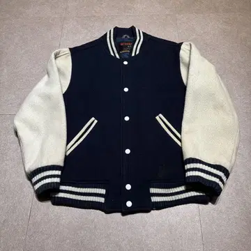 Mcgregor 바시티 자켓 네이비 베이지 무지 빈티지 90s
