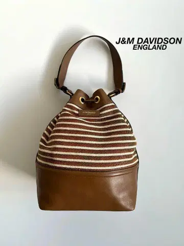 J&M DAVIDSON CANVAS LEATHER SHOULDER BAG