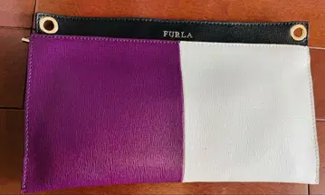 FURLA 클러치백 보라색과 화이트, 파우치 포함