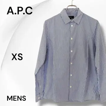 A.P.C. 아페쎄 [ XS ] 남성용 블루 스트라이프 와이셔츠 긴팔