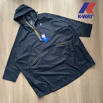 [ K-WAY ] 롱 후디드 아노락 네이비 L