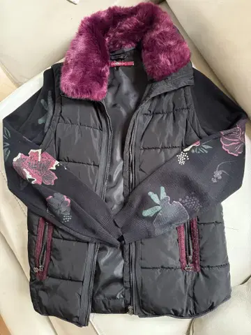 Desigual 플라워 프린트 다운 베스트 M