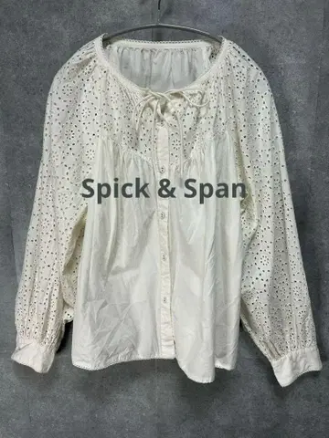 Spick & Span 코튼 포플린 자수 블라우스