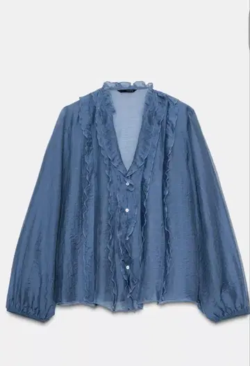 새상품급 이번 시즌 ZARA 프릴 블라우스 긴팔