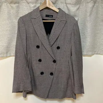 styling/ 체크 무늬 더블 브레스트 자켓