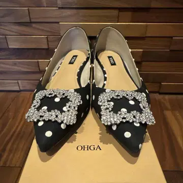 OHGA 비쥬 장식 플랫슈즈 23.5cm