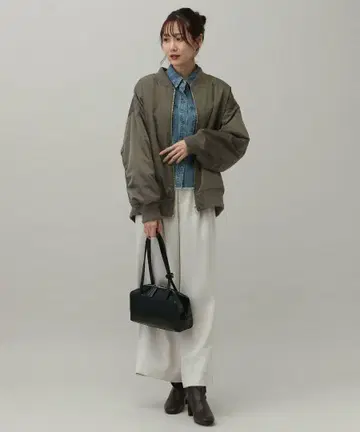 단시간 착용 GLOBAL WORK 리버서블 인조 모피 블루종