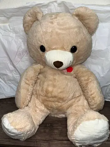 포근포근 테디베어 봉제 인형 베이지 빅 사이즈 하트 포함 곰