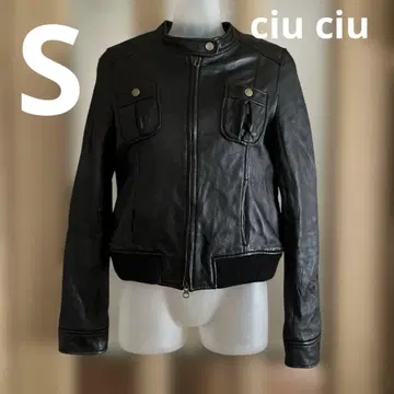 블랙 가죽 숏 자켓 램 가죽 S