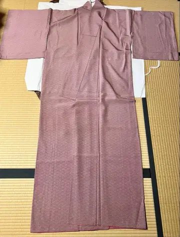 에도 코몬 차분한 빨간색 이중 기모노 160cm 화장 67.5