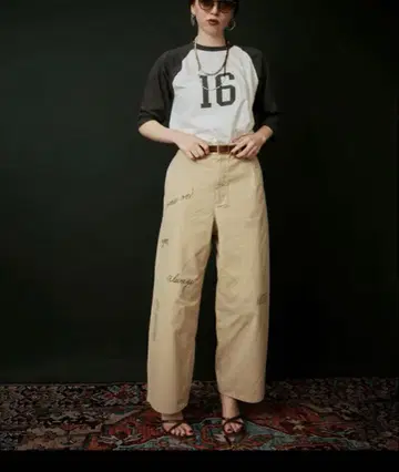 르 멜란지 코튼 트윌 그래픽 팬츠 2