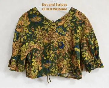 dot and stripes 야생화 블라우스 숏 기장 꽃무늬
