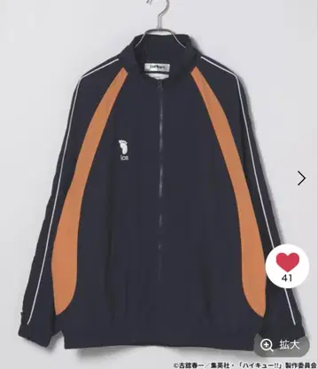 하이큐!! 자수 나일론 배색 블루종 카라스노