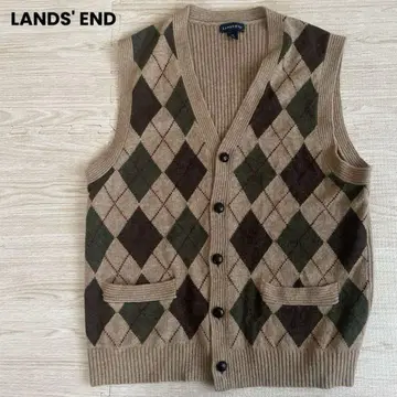 LANDS' END 랜드스엔드 베스트 울 아가일 무늬 사이즈 XL
