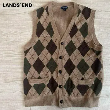 LANDS' END 랜드스엔드 베스트 울 아가일 무늬 사이즈 XL