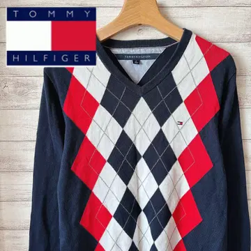 타미힐피거 TOMMY HILFIGER 아가일 무늬 니트 스웨터
