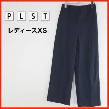 A3941 새상품급 PLST*기장 긴 와이드 팬츠*스트레치*XS*네이비