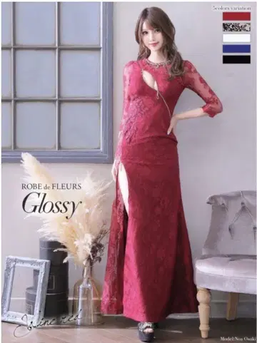 ROBE de FLEURS 버건디 레이스 드레스