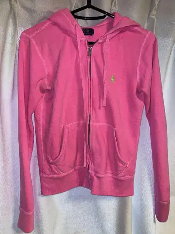 랄프 로렌 폴로 핑크 자수 후드티