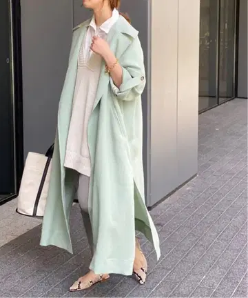 Spick & Span 트렌치코트 민트 그린
